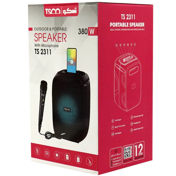 اسپیکر بلوتوثی قابل حمل تسکو مدل TS 2311 - Image 2