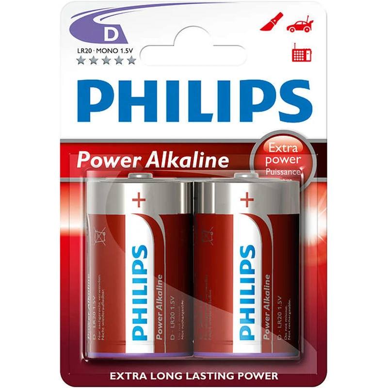 باتری سایز بزرگ فیلیپس Power Alkaline D - Image 2