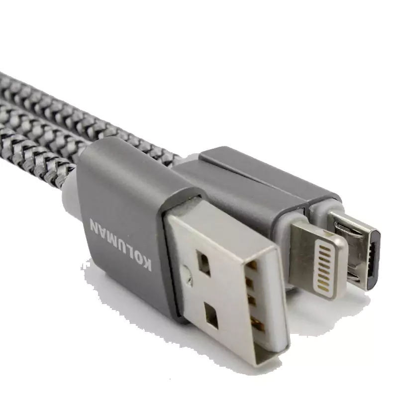 کابل تبدیل USB به microUSB/ لایتنینگ کلومن Kd-22 طول 0.25 متر | Koluman - Image 3
