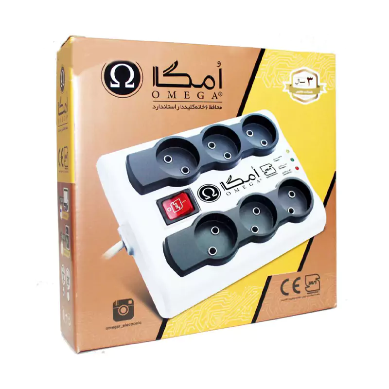 محافظ ولتاژ برق 6 خانه امگا مدل omega | 5m P6000 - Image 3