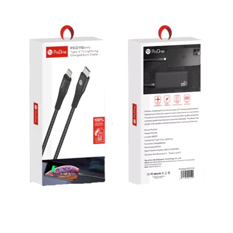 کابل تبدیل USB-C به لایتنینگ پرووان مدل PCC110 طول 1 متر | Proone - Image 3
