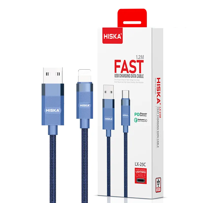 کابل تبدیل USB به لایتنینگ هیسکا مدل LX-25i طول 1.2 متر | HISKA - Image 3