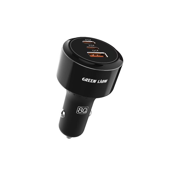 شارژر فندکی ماشین سه پورت 80W گرین لاین مدل Roadex