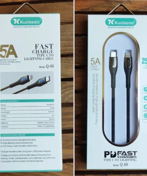 کابل تبدیل USB-C به لایتنینگ کوکلاسیک مدل Q-80 طول 1 متر