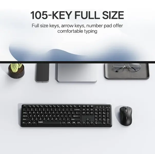 کیبورد و ماوس بی سیم رپو مدل X2100 بیصدا - Image 5